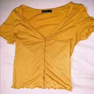 Yellow Button Up Tee